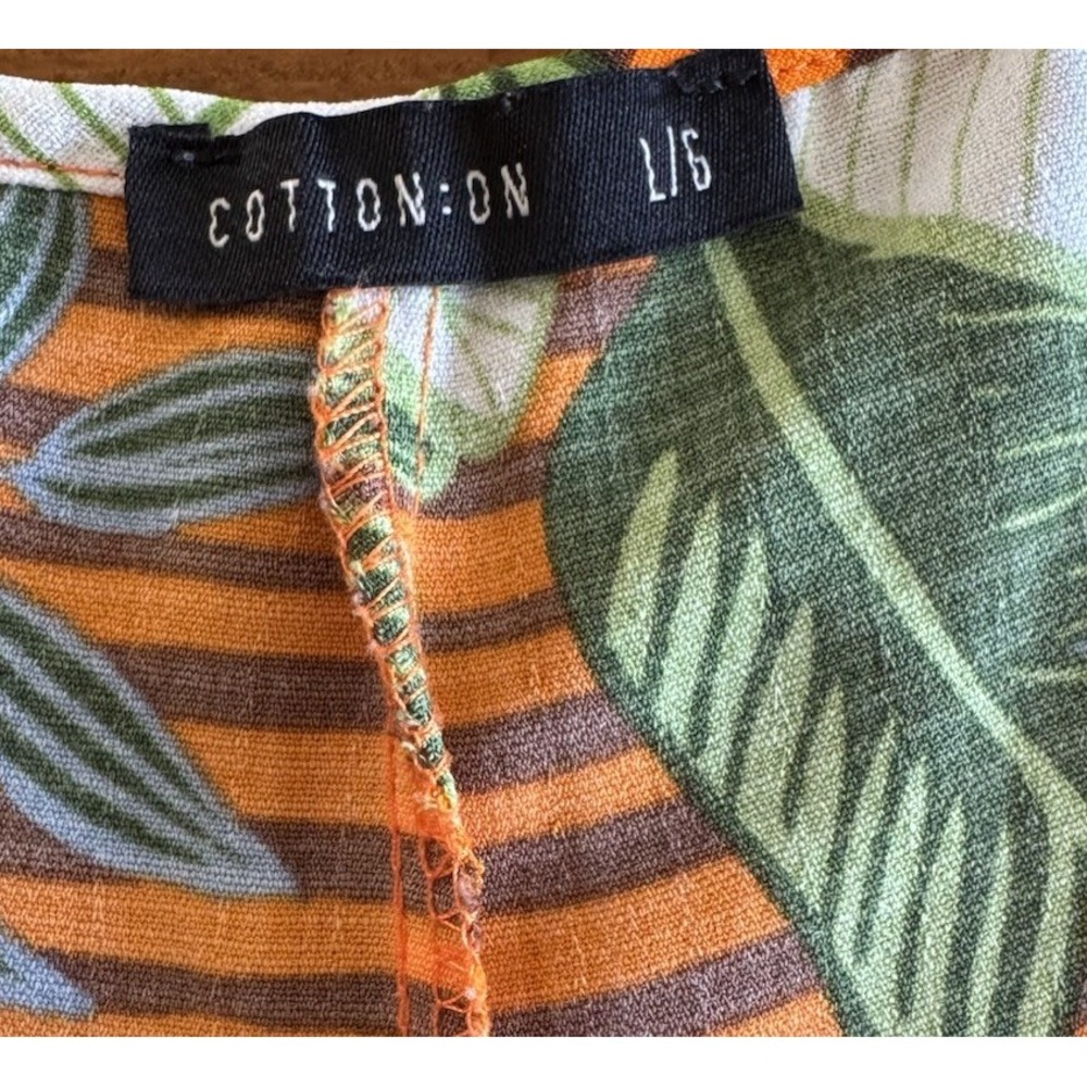 Cotton On Womens‎ Jumpsuit Wide Leg Tropical Jungle Boho Island Vacation Sz L - Picture 7 of 11